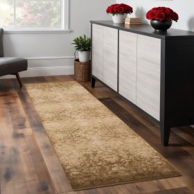 2' X 8' Beige Polypropylene Runner Rug