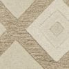 2' X 4' Ivory Diamond Wool Area Rug
