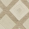2' X 4' Ivory Diamond Wool Area Rug