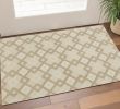 2' X 4' Ivory Diamond Wool Area Rug