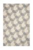 2' X 4' Ivory Or Grey Polygon Pattern Wool Area Rug