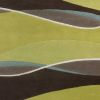 2' X 4' Lime Or Mocha Waves Wool Area Rug