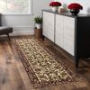 2' X 8' Red Or Ivory Floral Bordered Runner Rug