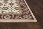 3' X 5' Ivory Red Machine Woven Floral Traditional Indoor Area Rug