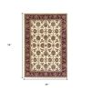 3' X 5' Ivory Red Machine Woven Floral Traditional Indoor Area Rug