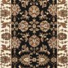 2' X 8' Black Or Ivory Traditional Bordered Rug