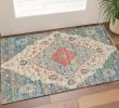 3' X 5' Blue and Beige Medallion Hand Woven Area Rug
