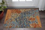 3' X 5' Blue Coral Machine Woven Abstract Triangular Strings Indoor Area Rug