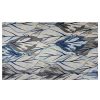 3' X 5' Grey And Navy Area Rug