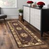 2' X 8' Plum Or Ivory Medallion Runner Rug