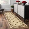 2' X 8' Ivory Fleur De Lis Runner Rug