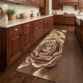 2' X 8' Ivory Floral Runner Rug
