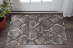 3' X 5' Charcoal Machine Woven Ogee Indoor Area Rug