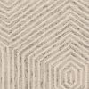 3' X 5' Ivory Geometric Hexagon Wool Area Rug
