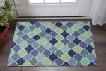 3' X 5' Blue Trellis Hand Tufted Area Rug