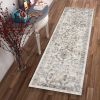 7' Runner Ivory Floral Distressed Runner Rug