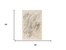 7' Runner Gray and Ivory Abstract Distressed Area Rug