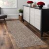 8' Beige Heather Plain Runner Rug