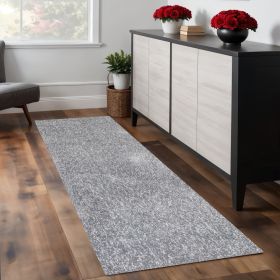 8' Grey Heather Plain Runner Rug