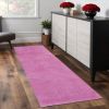 8' Hot Pink Plain Runner Rug