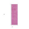 8' Hot Pink Plain Runner Rug
