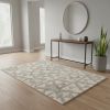4' X 6' Ivory Or Grey Geometric Triangles Area Rug