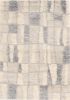 4' X 6' Ivory Blue Machine Woven Abstract Blocks Indoor Area Rug