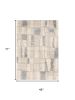 4' X 6' Ivory Blue Machine Woven Abstract Blocks Indoor Area Rug