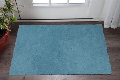 3' X 5' Highlighter Blue Plain Area Rug