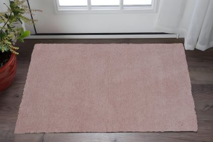 3' X 5' Rose Pink Plain Area Rug