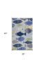 3' X 5' Light Blue and Dark Blue Fishes Hand Tufted Area Rug