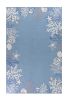 3' X 5' Blue and Off White Coral Hand Hooked Area Rug