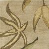 2' X 4' Sand Leaves Wool Area Rug