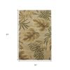 2' X 4' Sand Leaves Wool Area Rug