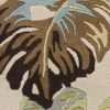3' X 4' Ivory Blue Hand Tufted Tropical Leaves Indoor Area Rug