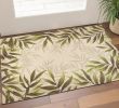 2' X 4' Ivory Leaves Bordered Wool Area Rug