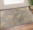 3' X 4' Gray Wool Botanical Leaves Hand Tufted Area Rug