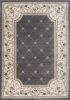 5' X 8' Grey Ivory Bordered Floral Indoor Area Rug