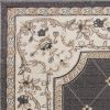 5' X 8' Grey Ivory Bordered Floral Indoor Area Rug