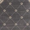 5' X 8' Grey Ivory Bordered Floral Indoor Area Rug