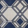 5' X 8' Ivory Or Denim Geometric Diamond Uv Treated Area Rug