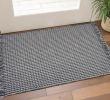 3' X 5' Gray Wool Houndstooth Hand Woven Area Rug