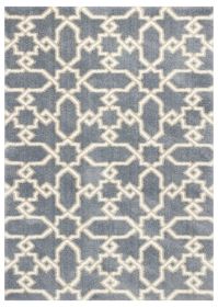 3' X 5' Slate Blue Geometric Machine Woven Microfiber Indoor Area Rug
