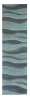 8' Ocean Blue Teal Hand Tufted Abstract Waves Indoor Runner Rug
