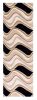 2' X 7' Black Or Beige Abstract Waves Wool Runner Rug