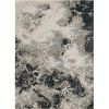 7' X 10' Silver Machine Woven Abstract Indoor Area Rug