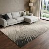 7' X 10' Silver Grey Machine Woven Abstract Brushstroke Indoor Area Rug