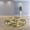 5' Round  Wool Ivory  Area Rug