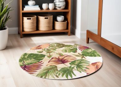 6' Beige Round Wool Hand Tufted Area Rug