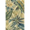 5' Ivory And Teal Wool Handmade Area Rug